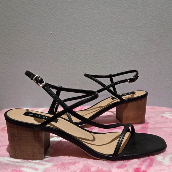 Women's Aqua Black Strappy Heel, Size 9M - Picture 3 of 8